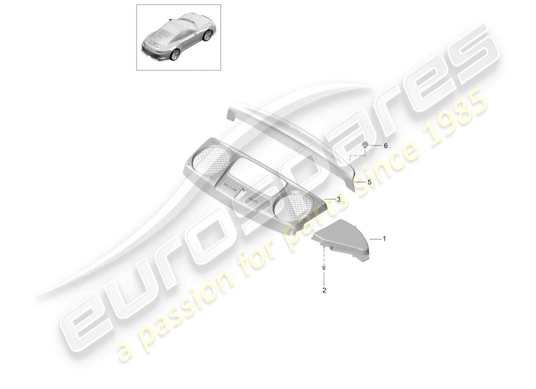 porsche 2021 (991-2 r/gt3/rs) schéma des pièces du compartiment moteur