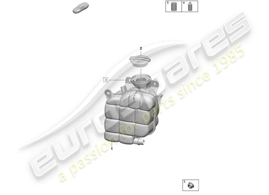 porsche 2025 (taycan 9j1-2) vase d'expansion du liquide de refroidissement additif pour liquide de refroidissement schéma des pièces