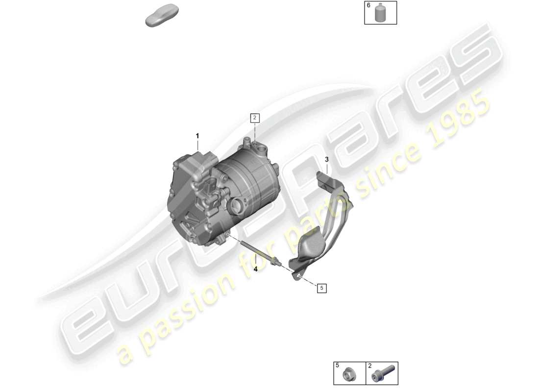 porsche 2024 (panamera 976) système de chauffage et de climatisation pour véhicules à propulsion hybride schéma des pièces du compresseur de climatisation électrique