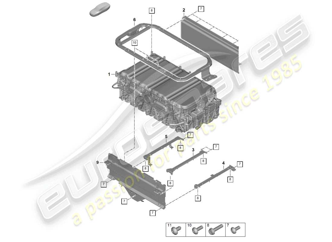porsche 2024 (panamera 976) batterie hybride schéma des pièces