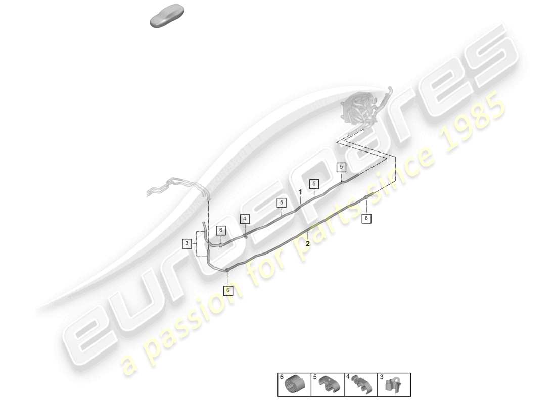porsche 2024 (panamera 976) système de chauffage et de climatisation avant pour véhicules à propulsion hybride schéma des pièces du soubassement