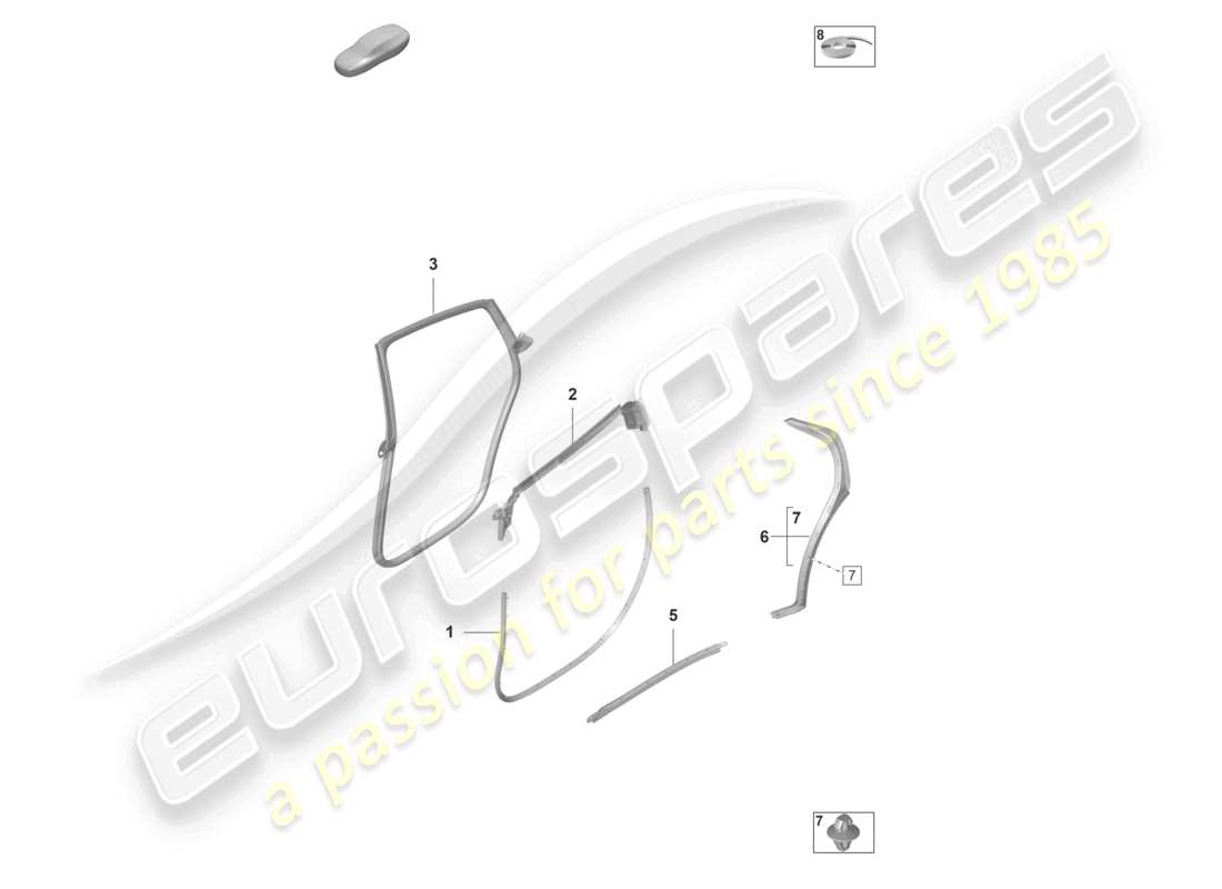 porsche 2023 (taycan 9j1-1) portes arrière accessoires joints schéma des pièces