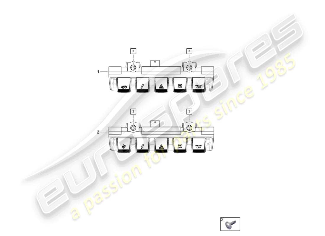 porsche 2026 (992-2 gt3) diagramme des pièces du tableau de bord du module de commutation