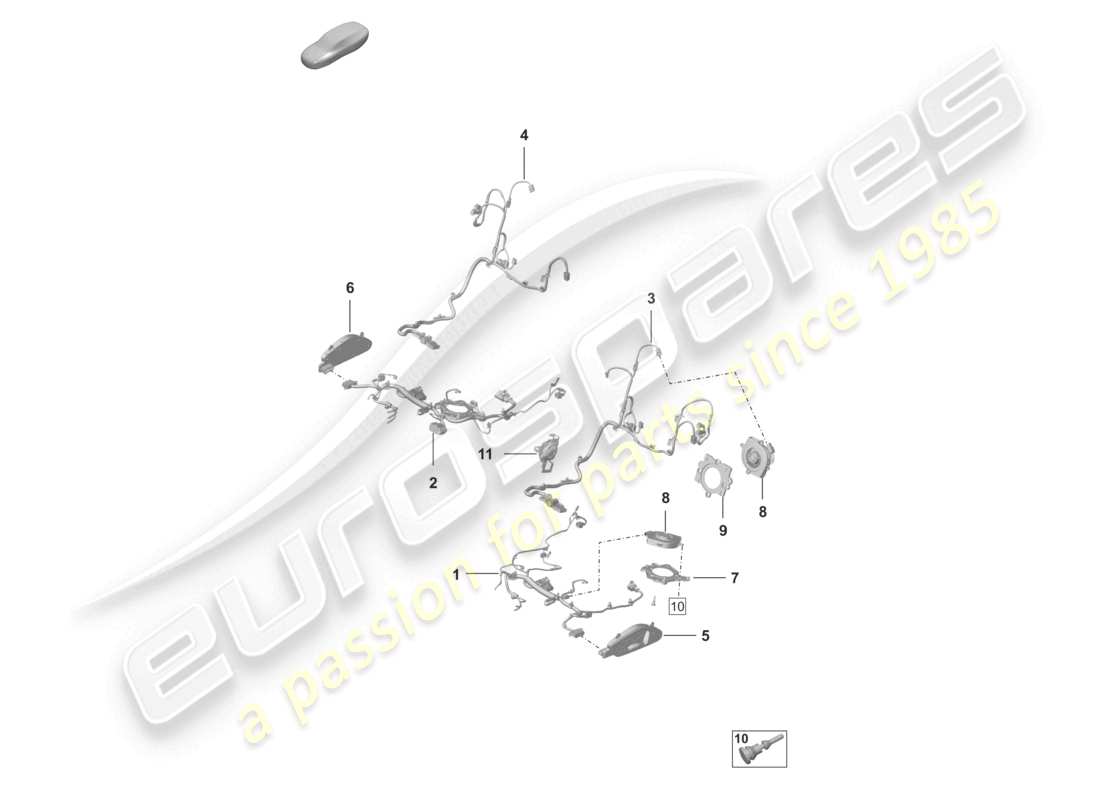 porsche 2022 (992-1 turbo / s) siège sport électrique siège sport plus siège standard schéma des pièces
