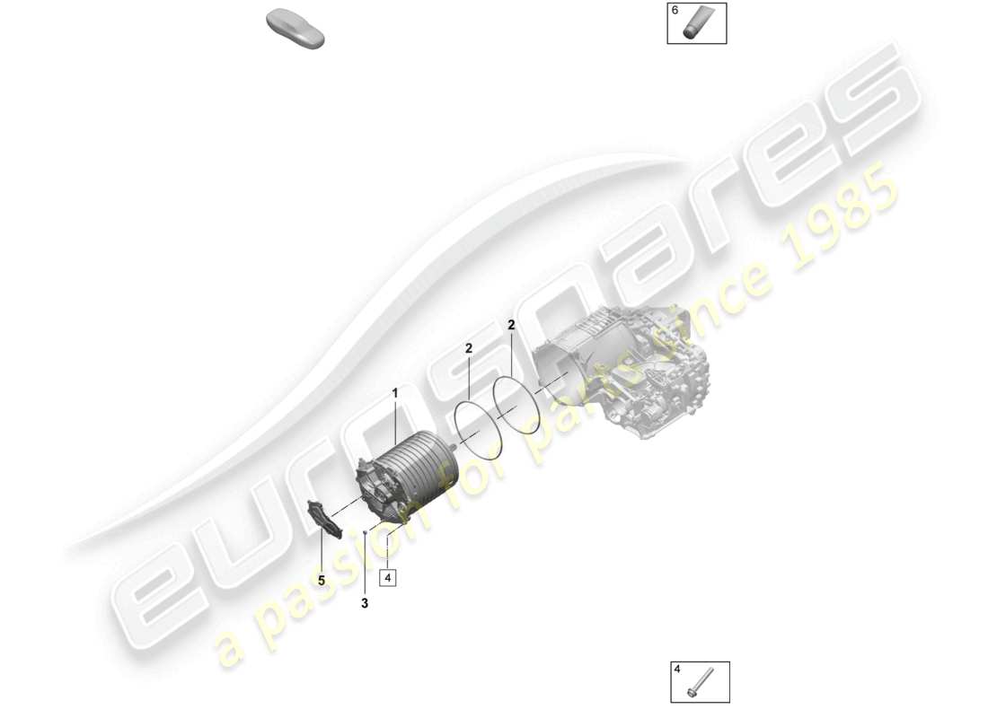 porsche 2025 (macan-e) moteur de traction pour entraînement électrique unité de rotor essieu arrière schéma des pièces