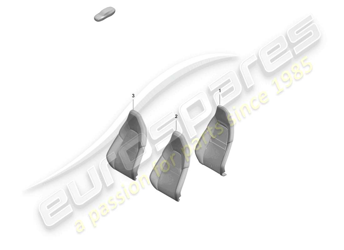 porsche 2024 (992-2 turbo / s) pièce en mousse housse de dossier siège sport pour modèles avec ventilation de siège diagramme des pièces