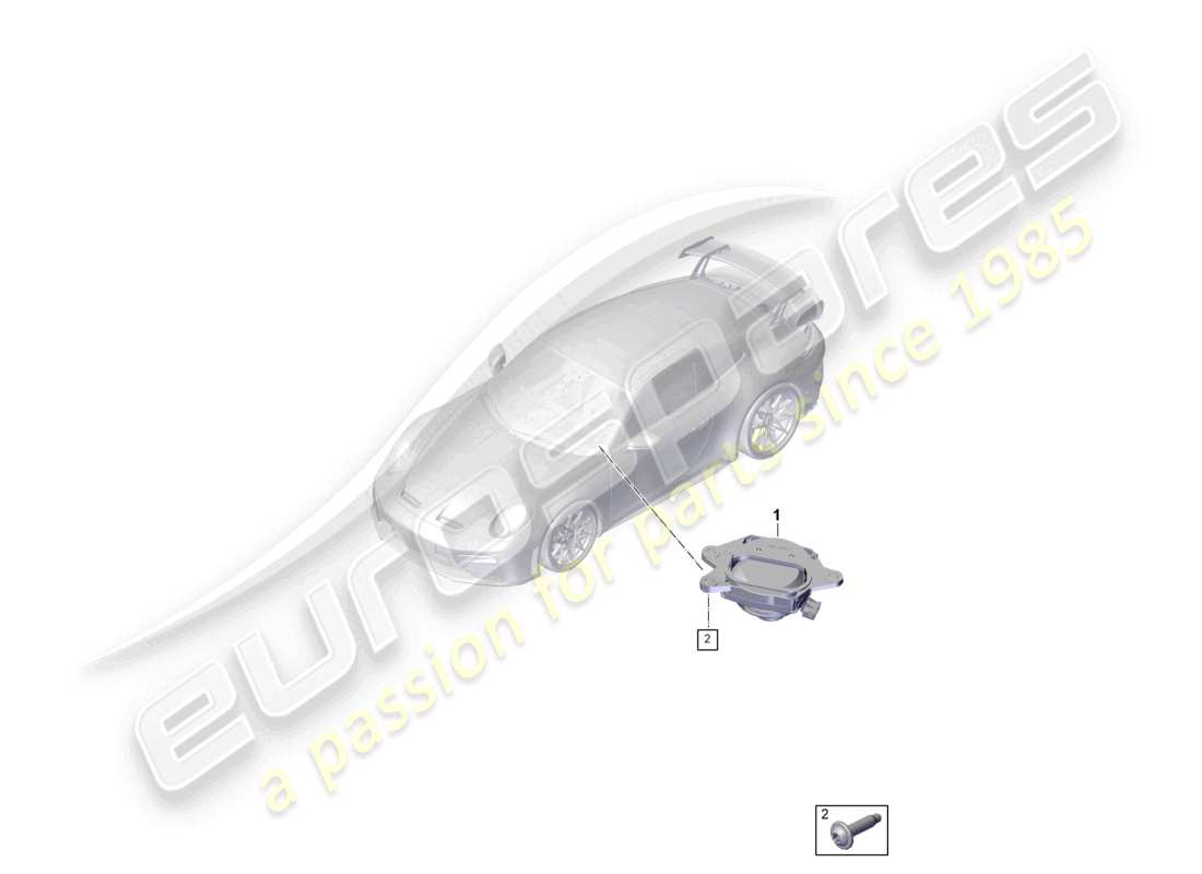 porsche 2026 (992-2 gt3) schéma des composants du caisson de basses du haut-parleur