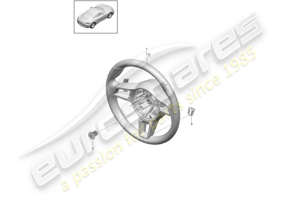 porsche 2025 (718 cayman) volant boîte de vitesses manuelle schéma des pièces