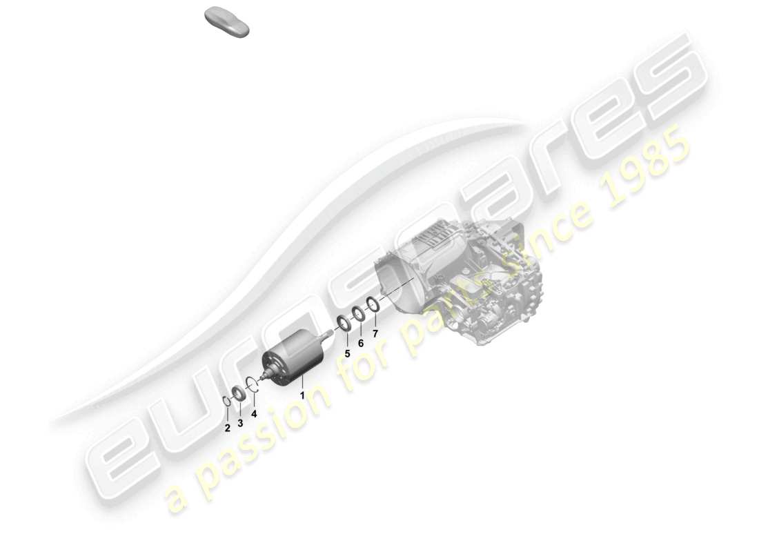 porsche 2025 (macan-e) moteur de traction pour entraînement électrique unité de rotor essieu arrière schéma des pièces