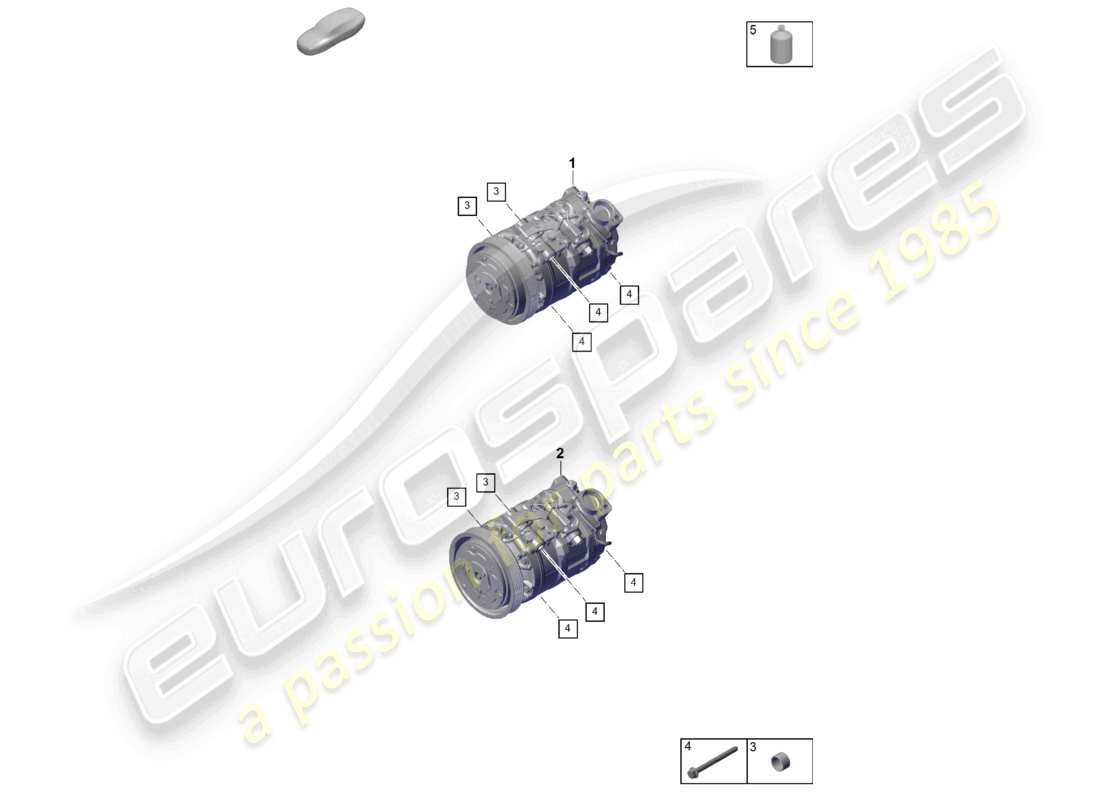 porsche 2026 (cayenne e3 pa) diagramme des pièces du compresseur de climatisation