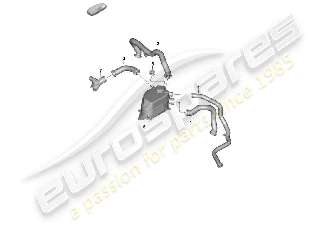 porsche 2024 (992-2) diagramme des pièces de la conduite de reniflard de ventilation du carter moteur