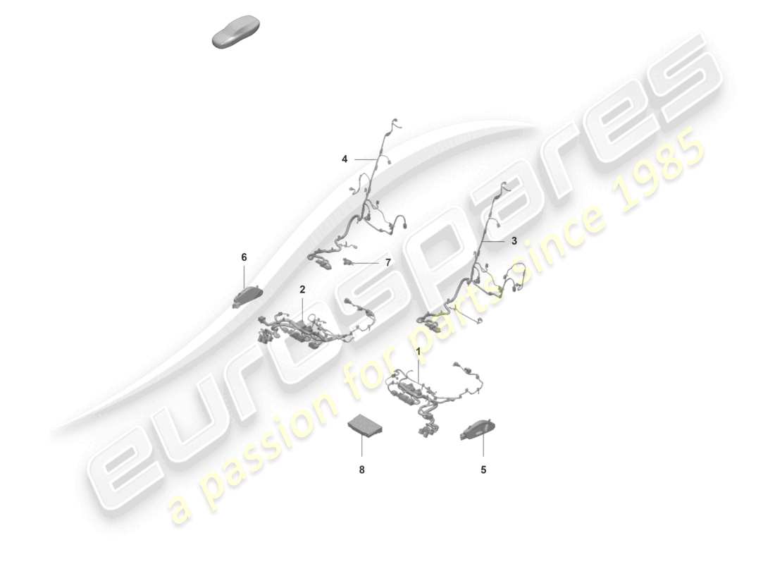 porsche 2024 (panamera 971-2) faisceaux de câbles dossier de siège siège standard schéma des pièces