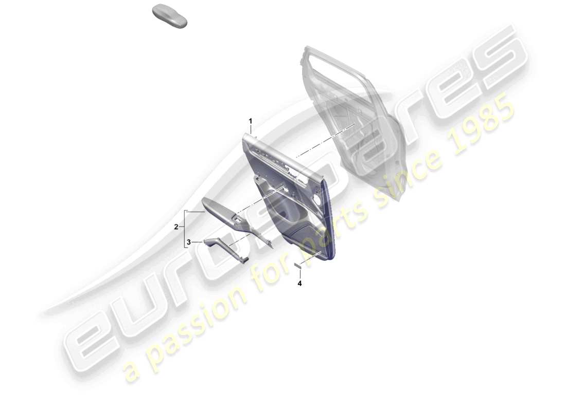 porsche 2025 (cayenne e3 pa) panneaux de garniture de porte portes arrière pour modèles avec garniture en similicuir avec store pare-soleil schéma des pièces