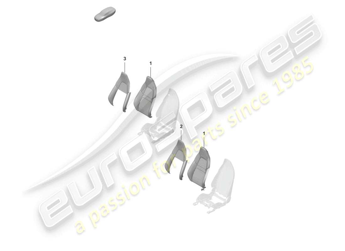porsche 2022 (992-1 turbo / s) pièce en mousse housse de dossier siège sport schéma des pièces