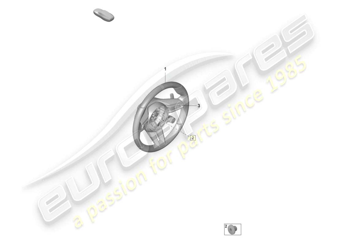 porsche 2023 (992-1 gt3/rs/st) volant multifonction cuir - pdk - schéma des pièces