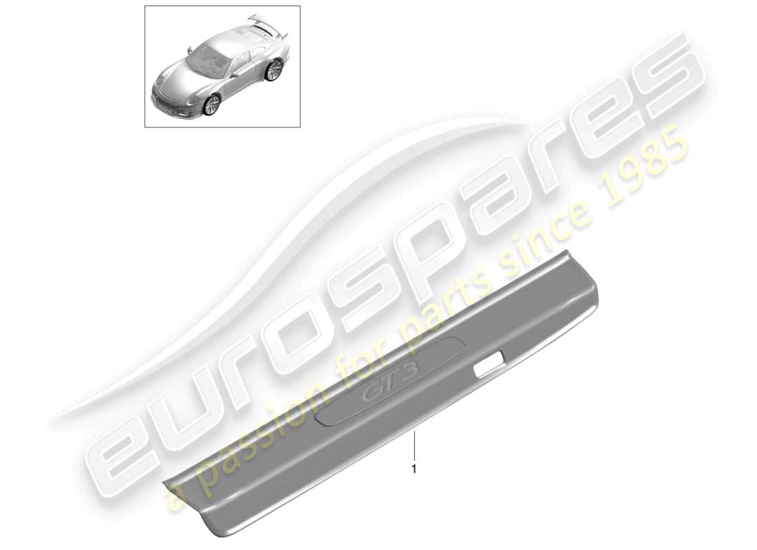 porsche 2021 (991-2 r/gt3/rs) schéma des pièces de seuil de porte