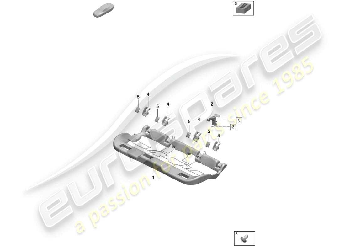 porsche 2024 (macan-e) schéma des pièces de fixation du siège arrière