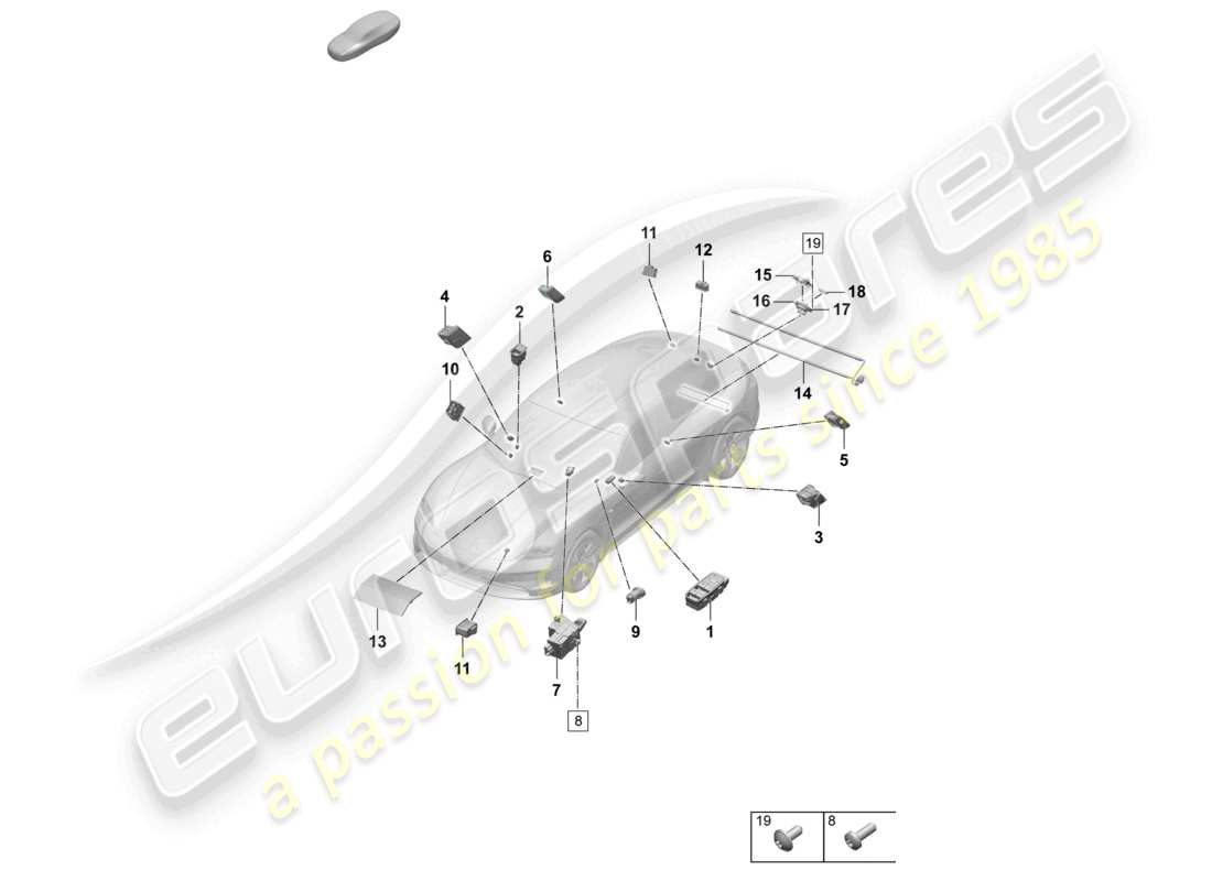 porsche 2026 (taycan 9j1-2) interrupteur interface multimédia prise schéma des pièces