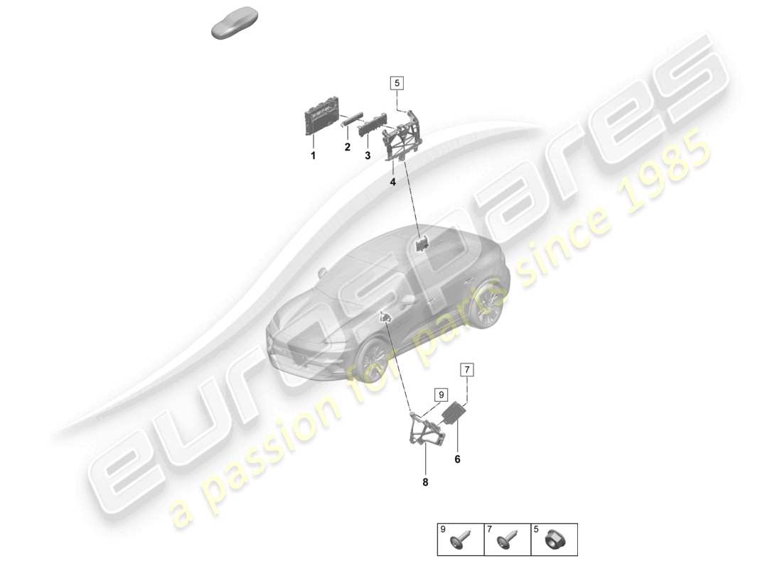 porsche 2024 (macan-e) pour les modèles avec téléphone et appel d'urgence schéma des pièces