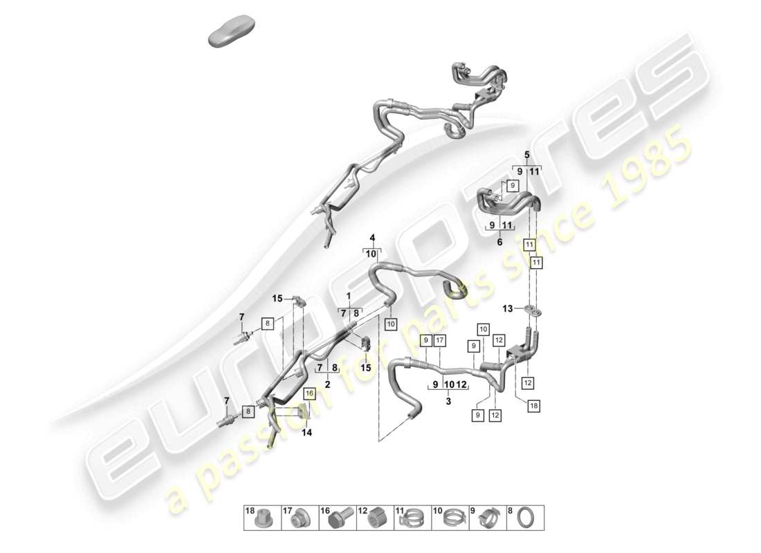 porsche 2022 (panamera 971-2) système de chauffage et de climatisation pour véhicules à propulsion hybride système de refroidissement de la batterie schéma des pièces