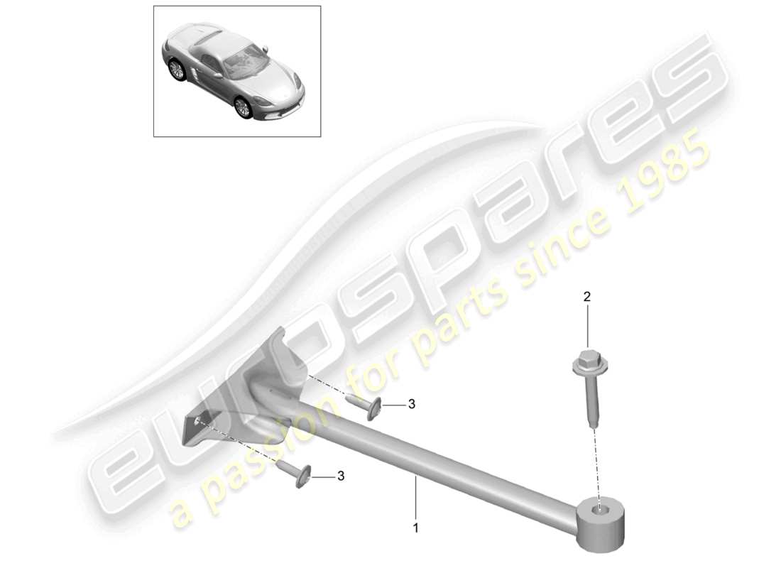 porsche 2024 (718 boxster) schéma des pièces de la jambe de force du dôme
