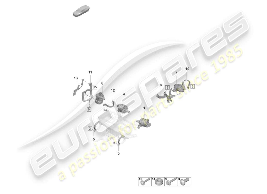 porsche 2022 (taycan 9j1-1) pompe à liquide de refroidissement d >>- mj 2020 schéma des pièces
