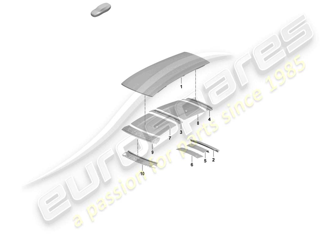 porsche 2026 (taycan 9j1-2) panneau de toit extérieur traverse diagramme des pièces