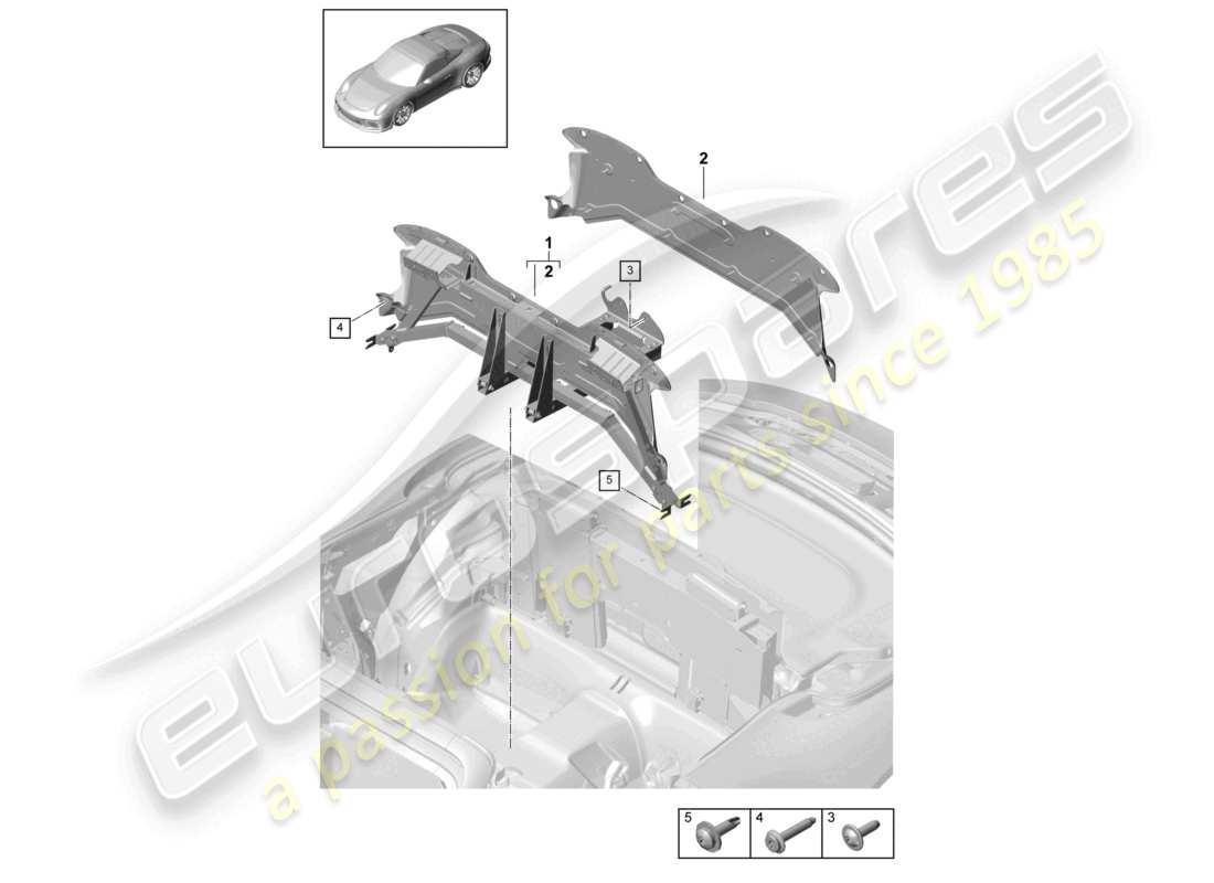porsche 2021 (991-2 r/gt3/rs) diagramme des pièces de la traverse