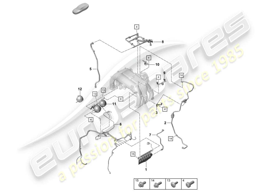 porsche 2024 (718 boxster) schéma des pièces du moteur du système à vide