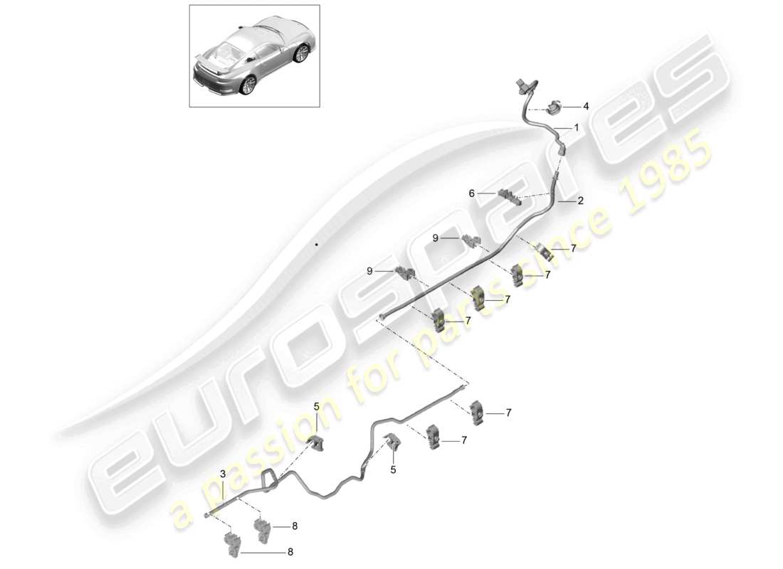 porsche 2021 (991-2 r/gt3/rs) ligne de vide d - mj 2018>> schéma des pièces