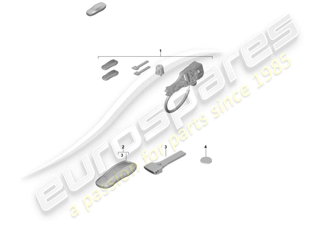porsche 2024 (panamera 976) cylindres de serrure émetteur portatif schéma des pièces