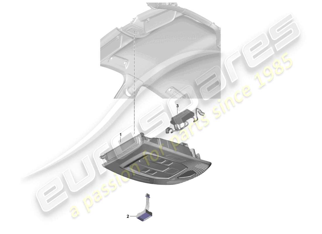 porsche 2024 (panamera 976) schéma des pièces de la console de toit