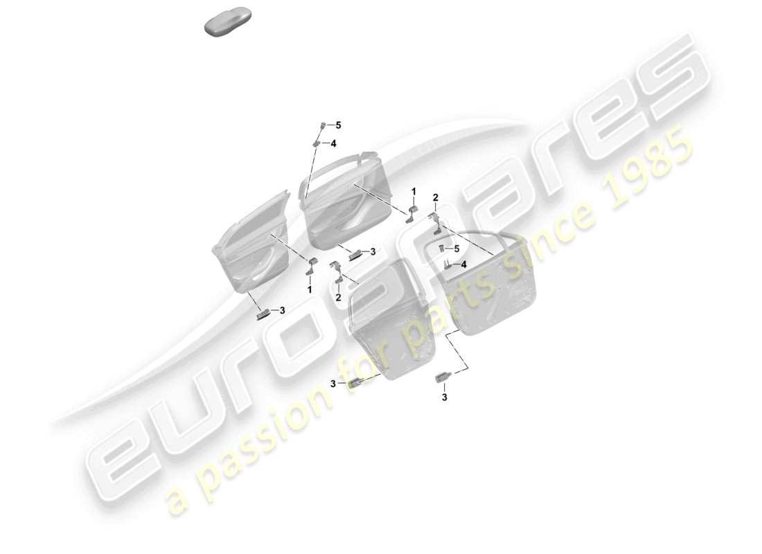 porsche 2024 (panamera 976) schéma des pièces des portes lumineuses intérieures