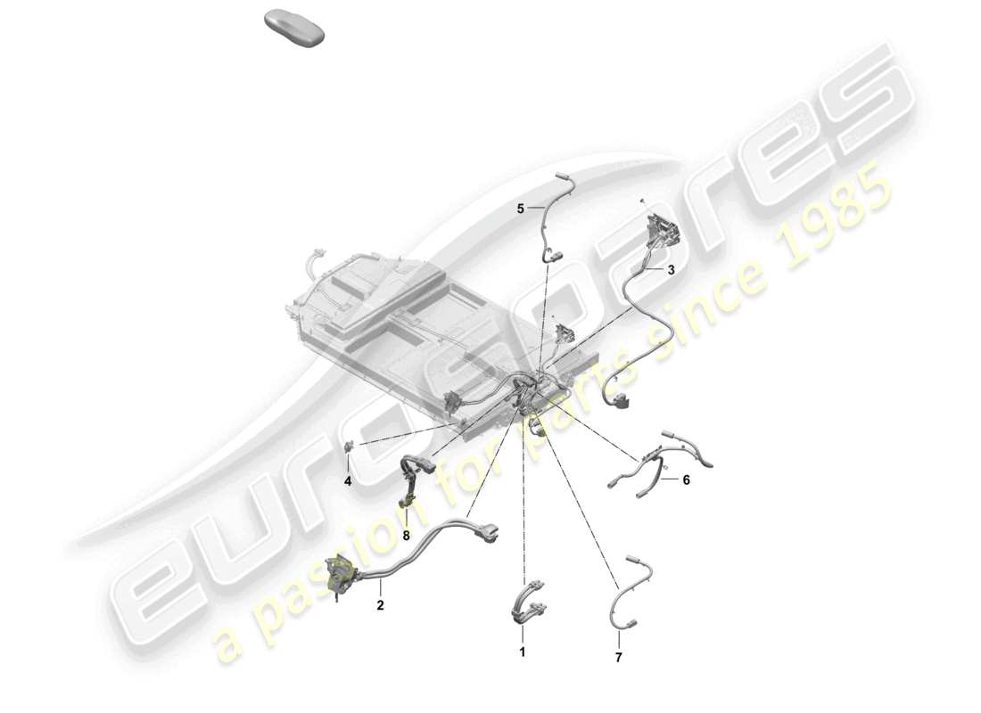 porsche 2026 (taycan 9j1-2) schéma des pièces du kit de câblage haute tension pour moteur de traction