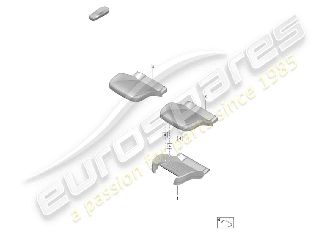 porsche 2021 (panamera 971-2) pièce en mousse housse de siège siège sport schéma des pièces