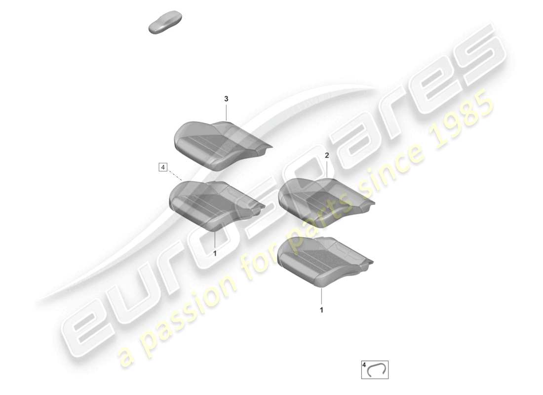 porsche 2023 (taycan 9j1-1) pièce en mousse housse de siège siège standard diagramme des pièces