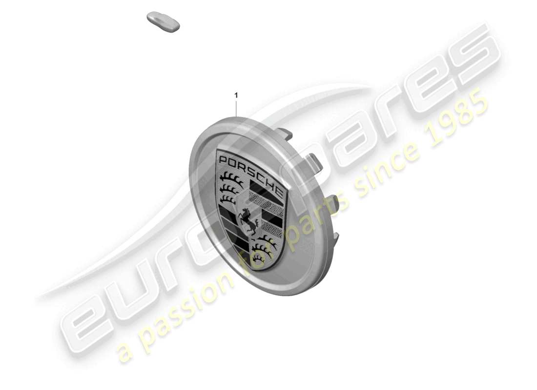 porsche 2025 (macan-e) hub cap porsche crest rhodium schéma des pièces