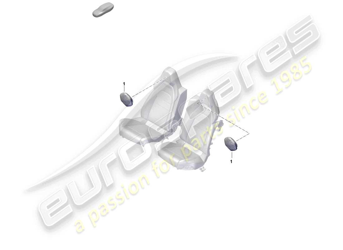 porsche 2024 (panamera 976) coussin de confort pour appui-tête complet schéma des pièces du siège arrière