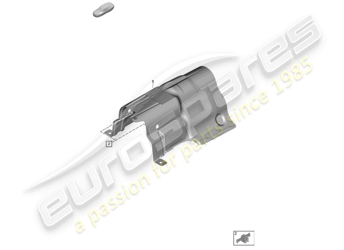 porsche 2024 (panamera 976) schéma des pièces du bouclier thermique du réservoir de carburant