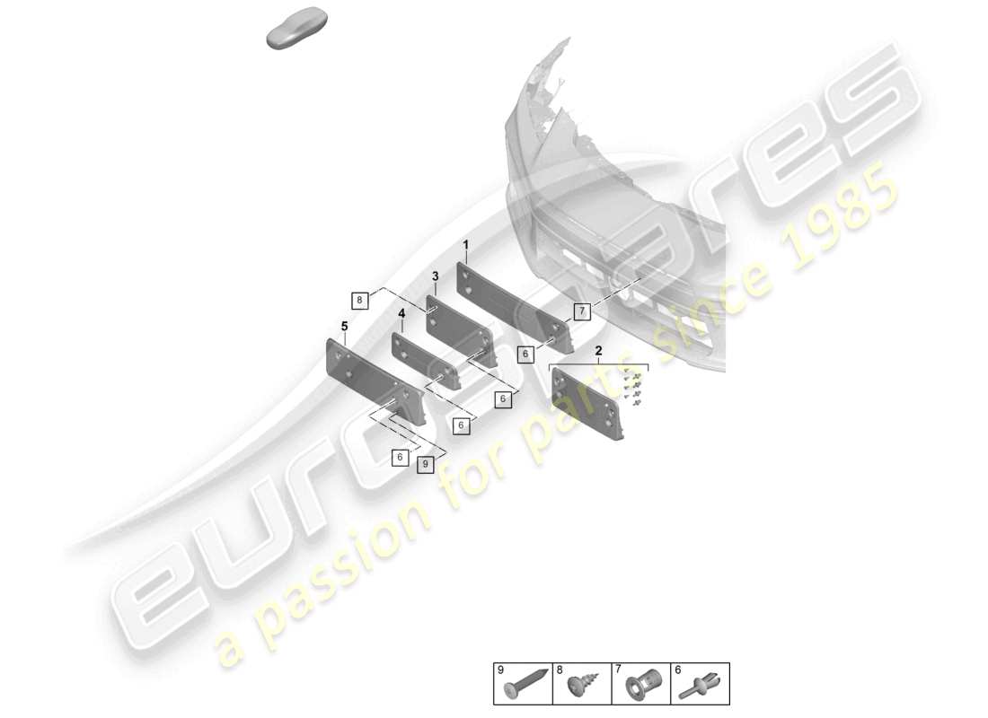 porsche 2024 (panamera 976) support de plaque d'immatriculation