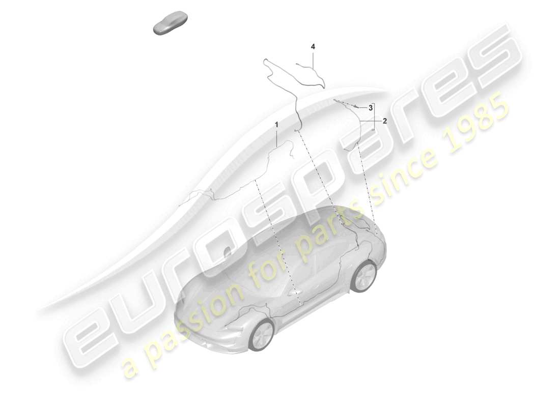 porsche 2023 (taycan 9j1-1) tuyau/conduite flexible caméra de recul essuie-glace de lunette arrière schéma des pièces