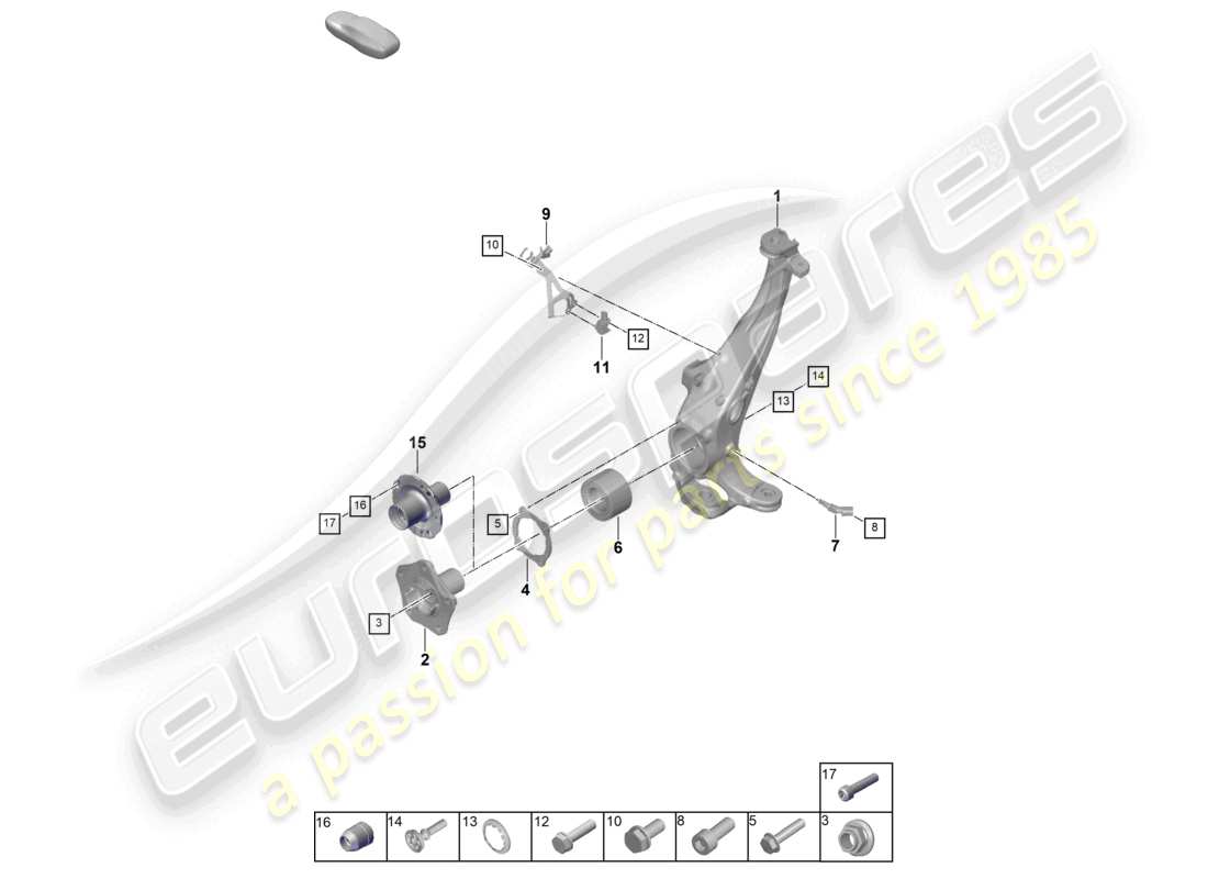 porsche 2026 (panamera 976) support de roue montage pivotant moyeu de roue schéma des pièces