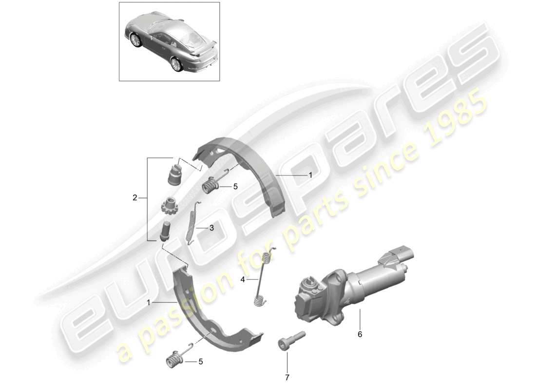 porsche 2021 (991-2 r/gt3/rs) frein de stationnement d - mj 2018>> schéma des pièces