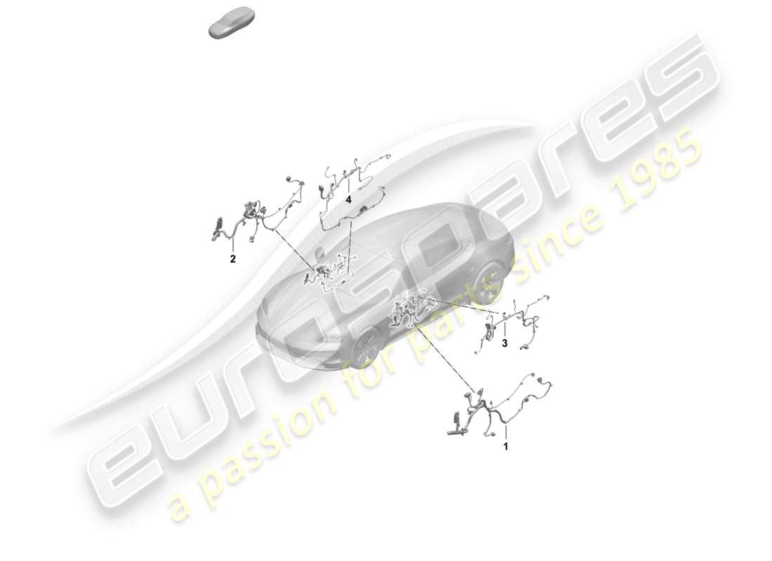 porsche 2025 (taycan 9j1-2) schéma de câblage du panneau de porte intérieure avant