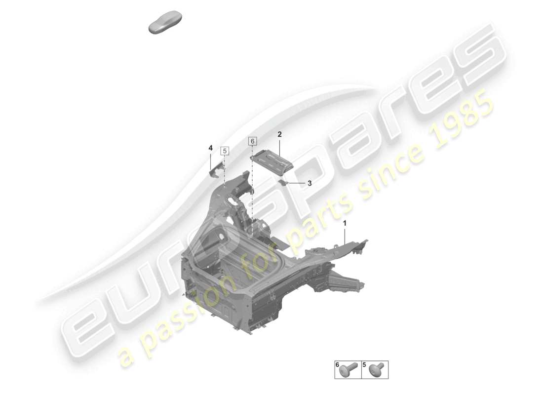 porsche 2022 (992-1 turbo / s) schéma des pièces de la partie avant (complète)