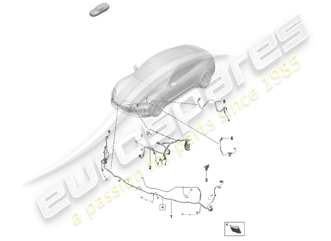 porsche 2026 (taycan 9j1-2) faisceau de câbles pour pare-chocs faisceau de câbles pour l'avant faisceau de câbles pour système de freinage antiblocage -abs- faisceau de câbles pour suspension à nivellement automatique schéma des pièces