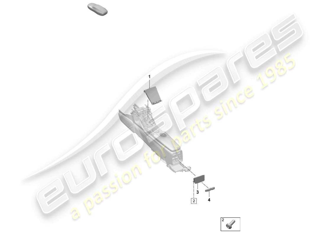 porsche 2025 (taycan 9j1-2) unité d'affichage et de commande console centrale schéma des pièces