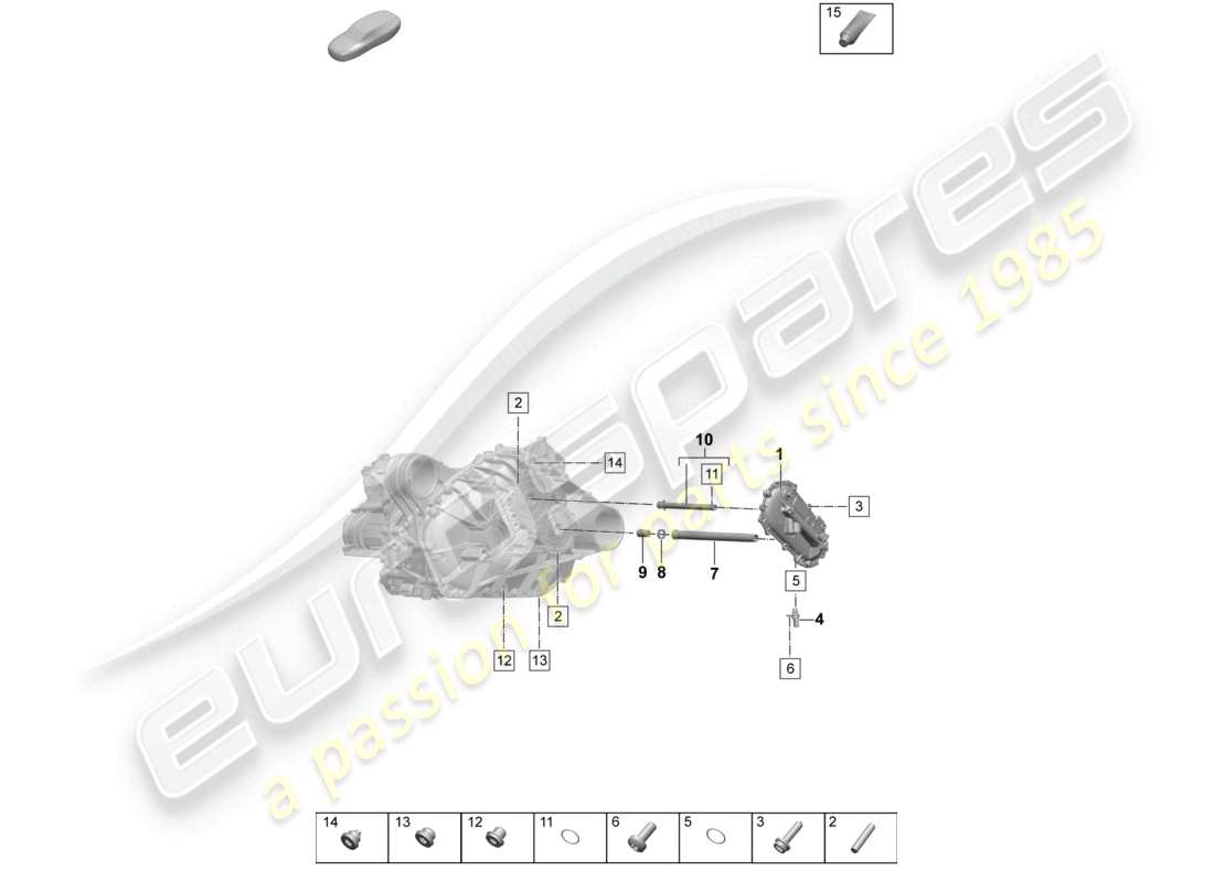 porsche 2025 (macan-e) moteur de traction pour essieu avant macan 4 à entraînement électrique élément de filtre à huile schéma des pièces