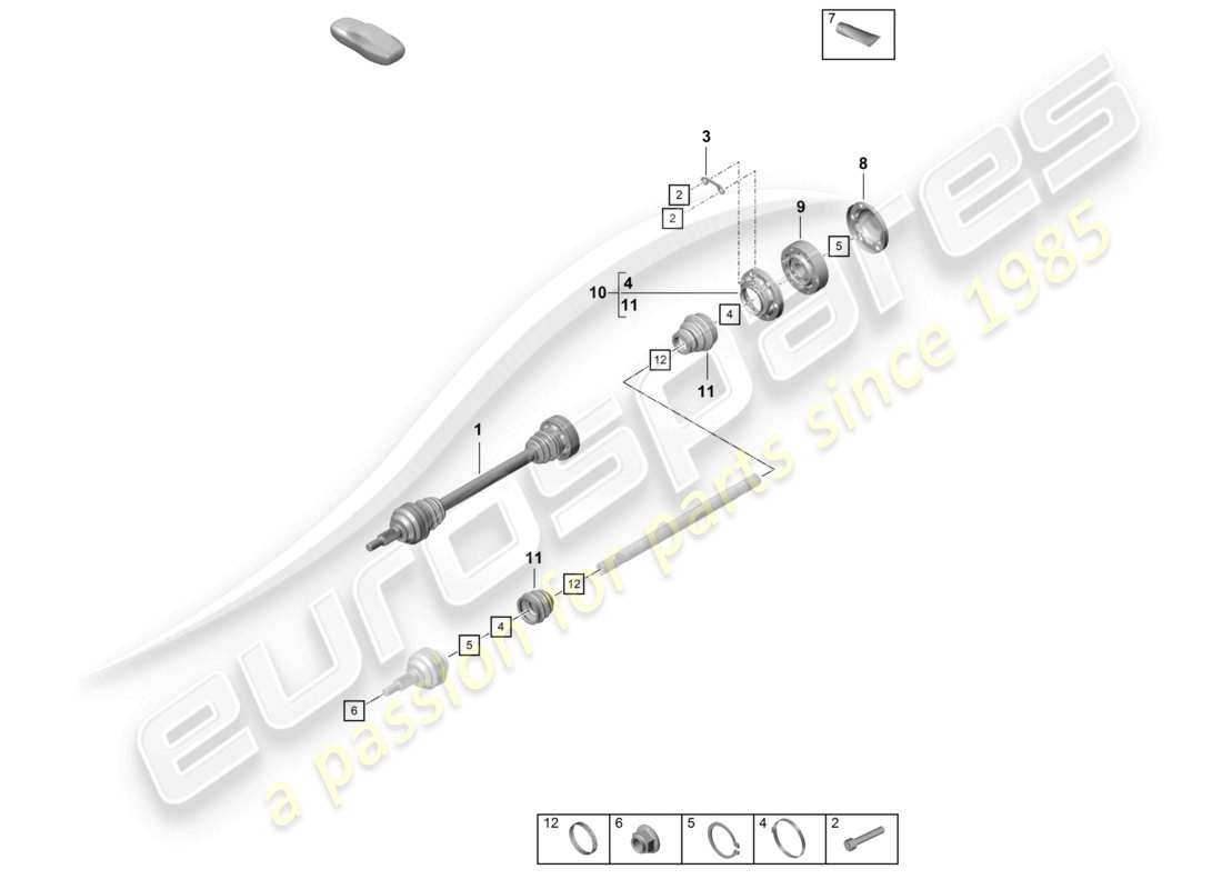 porsche 2021 (718 cayman gt4) arbre de transmission schéma des pièces