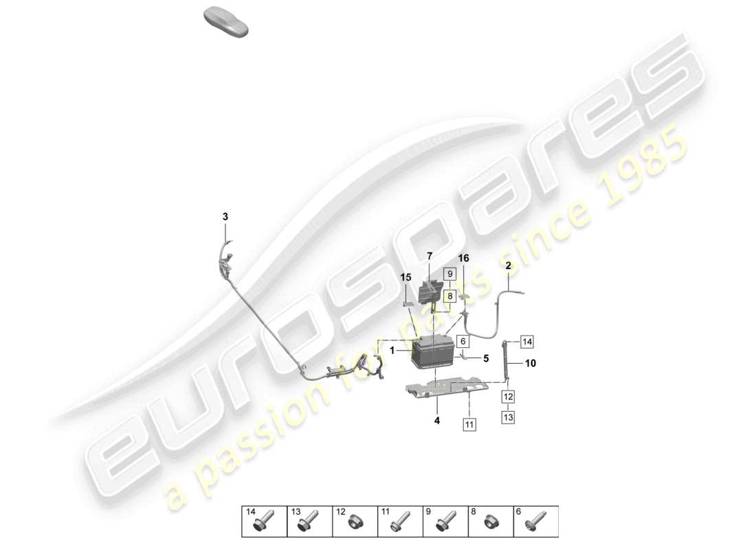 porsche 2024 (macan-e) diagramme des pièces de la batterie